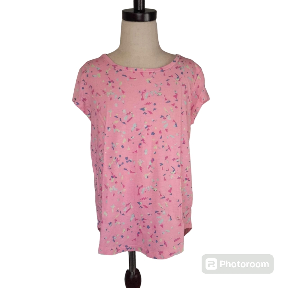 SO Girl Size 12 Pink Pattern Tee Soft Lightweight Short Sleeve Top